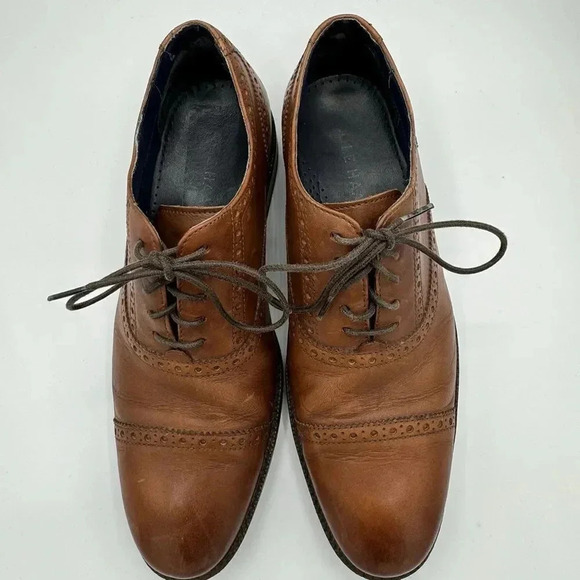 COLE HAAN Wayne Cap Toe Oxford in British Tan Size 8.5 - Picture 3 of 10